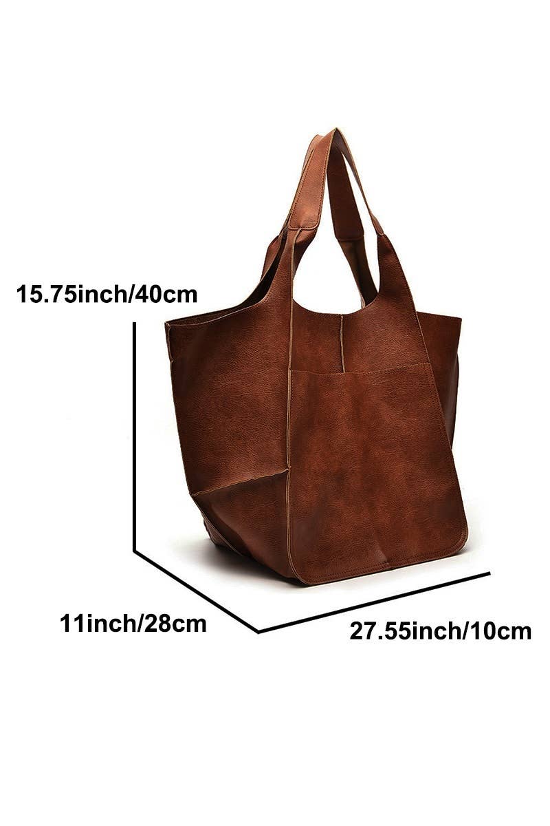 0731 Oversize Large Capacity Soft Vegan Leather Bag SI-28381 - Image 11