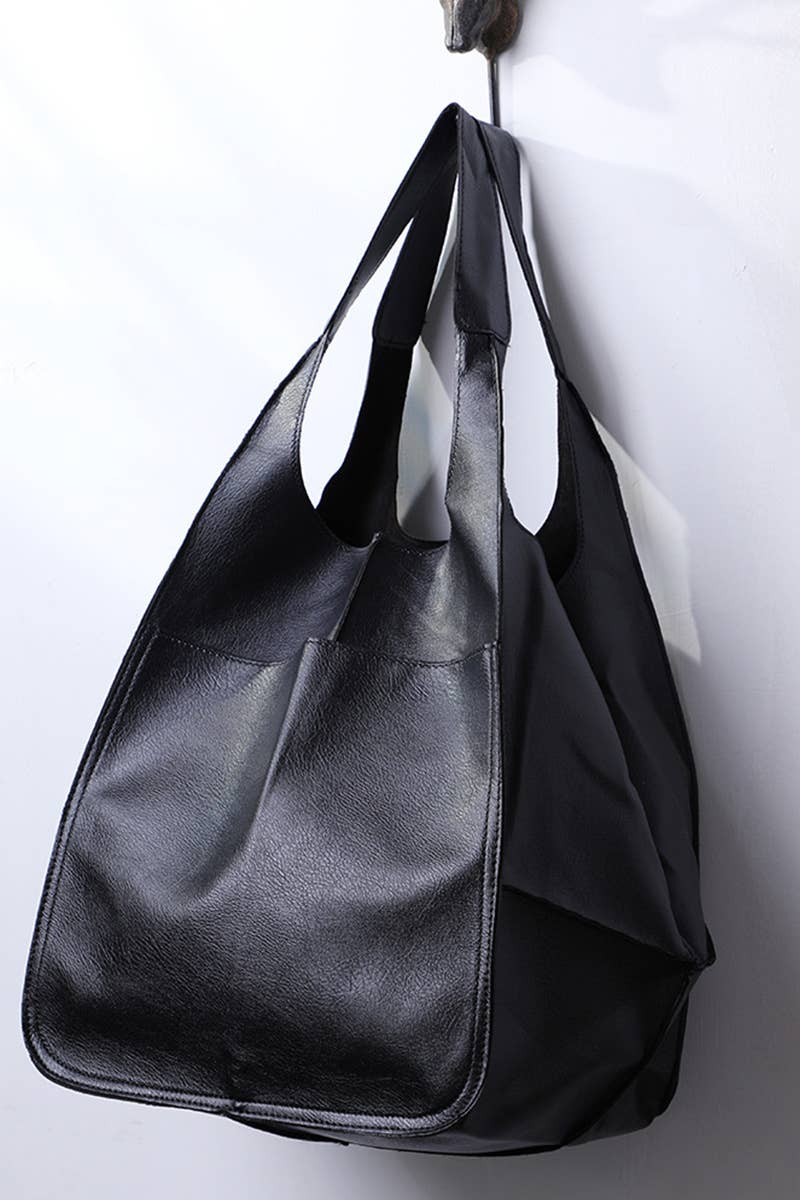 0731 Oversize Large Capacity Soft Vegan Leather Bag SI-28381 - Image 3