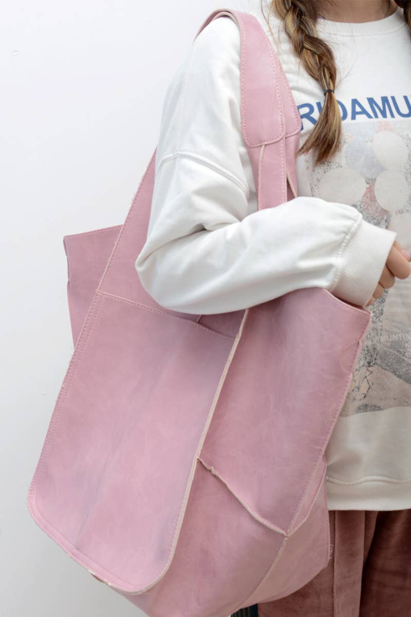 0731 Oversize Large Capacity Soft Vegan Leather Bag SI-28381 - Image 9