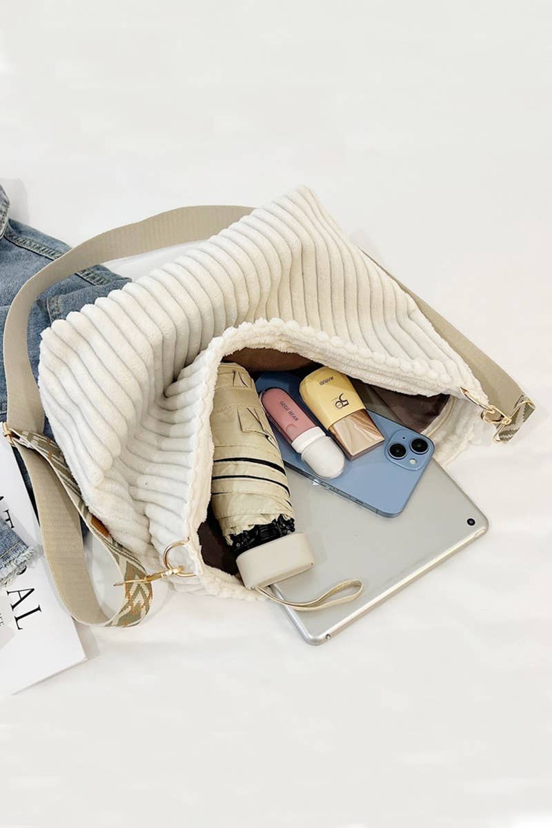 1002 Corduroy Tote Bag With Guitar Shoulder Strap SI-28151 - Image 5