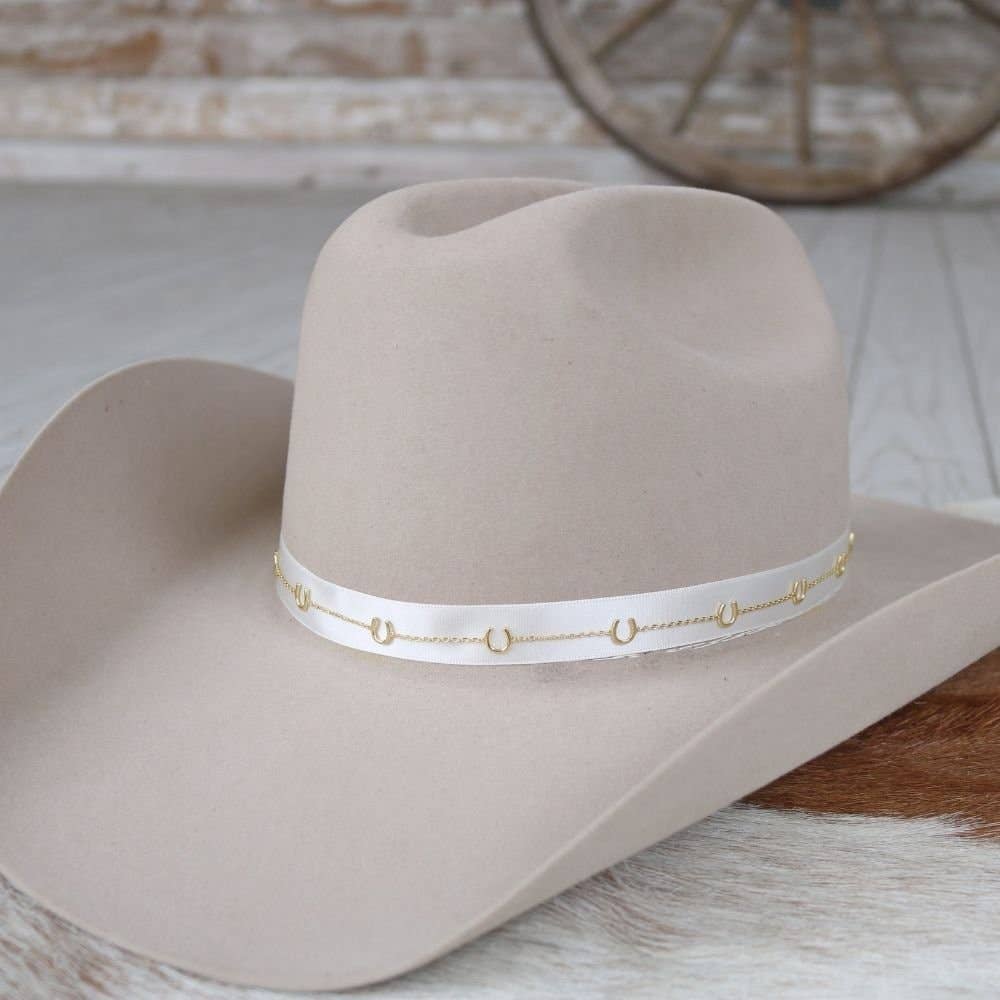 14K Gold Plated Horseshoe Chain Hat Band - Image 4