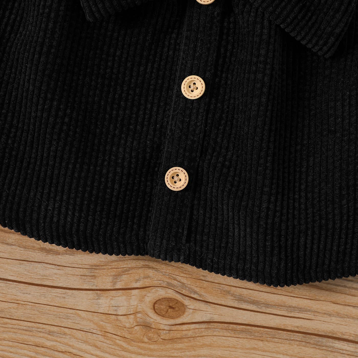 2pcs Baby Girl Rib Knit Ruffled Top and Corduroy Skirt Set - Image 6