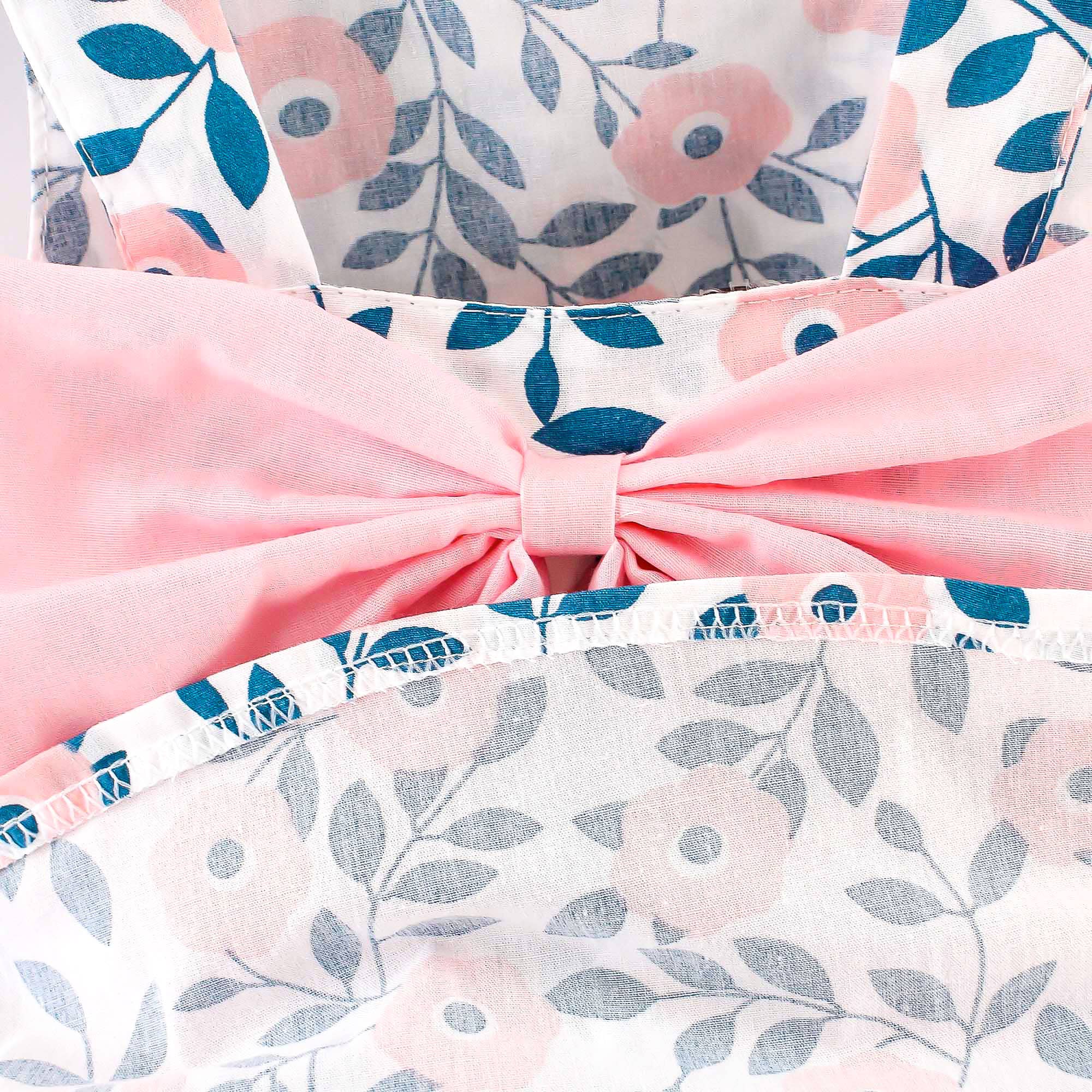 2pcs Floral Print Bowknot Sleeveless Baby Dress - Image 21