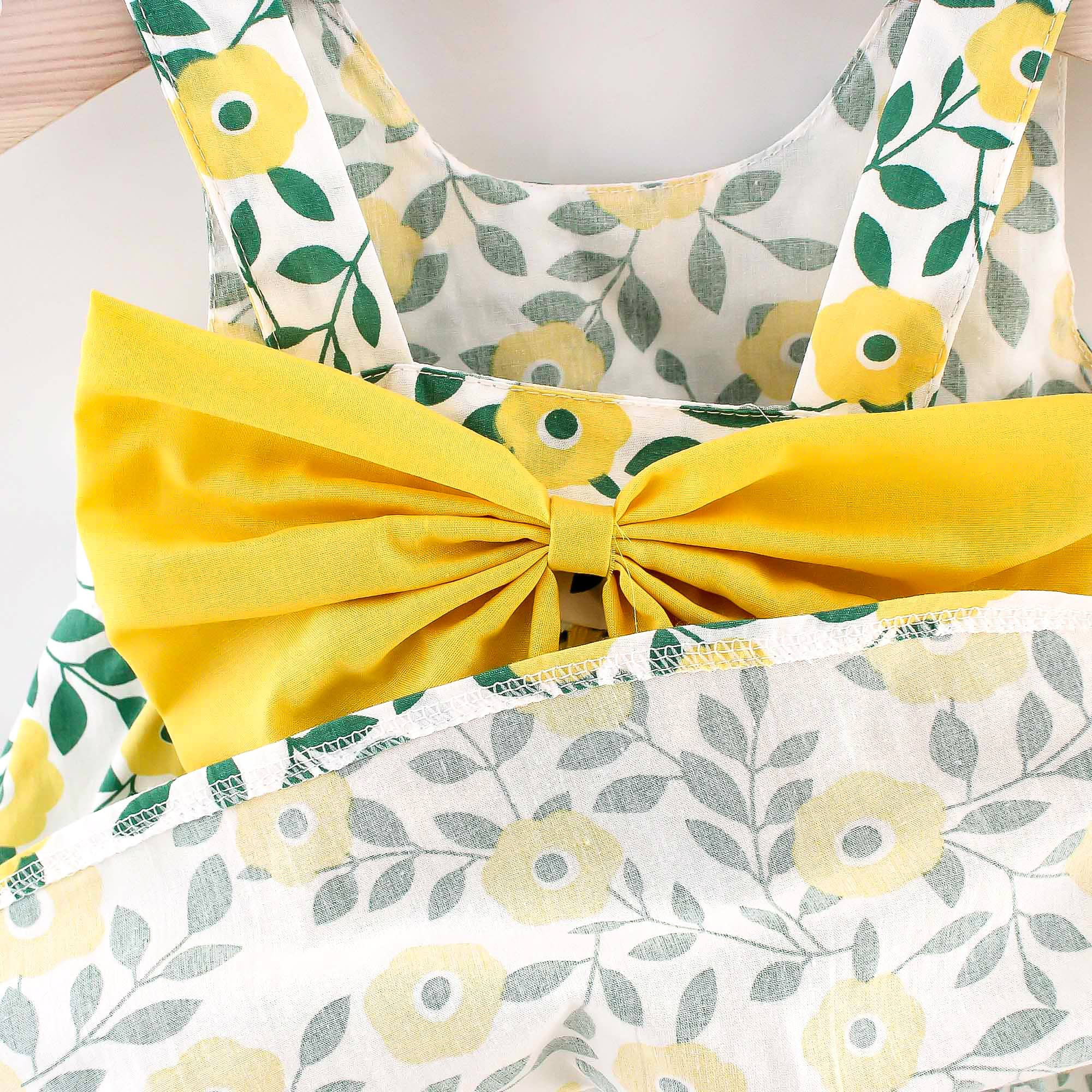 2pcs Floral Print Bowknot Sleeveless Baby Dress - Image 22