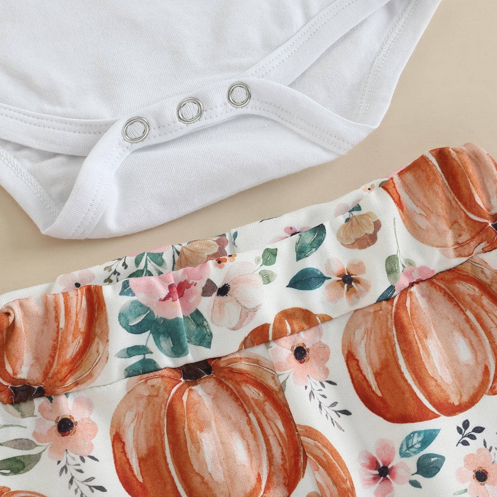 3 Pieces Set Baby Girls Flower Pants And Bow Headwear - Image 5