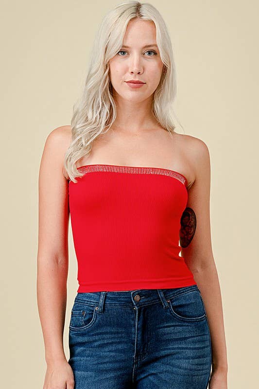 315LS RHINESTONE TRIM RIB TUBE TOP - Image 7
