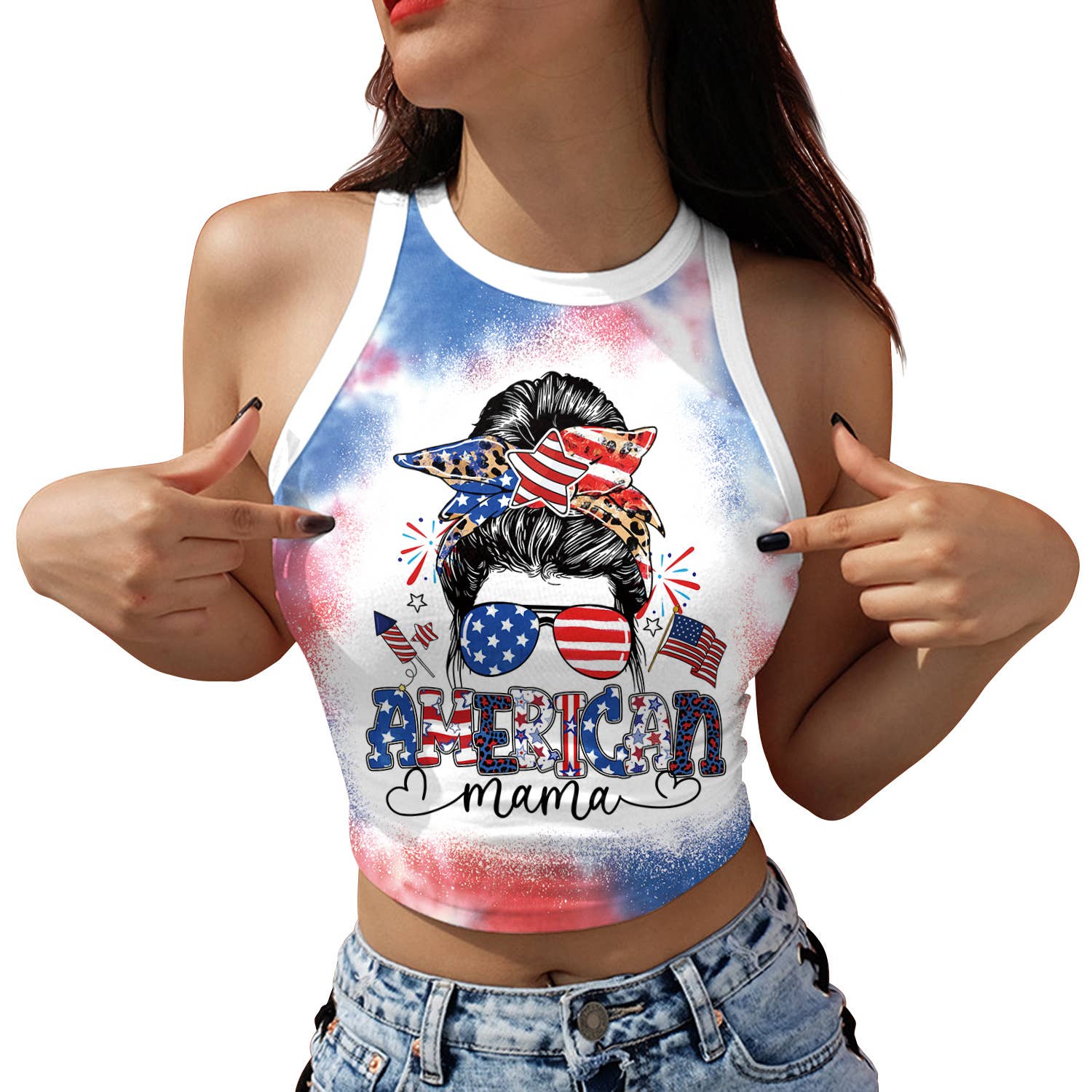 4th of July USA flag graphic printed tank top - Image 2