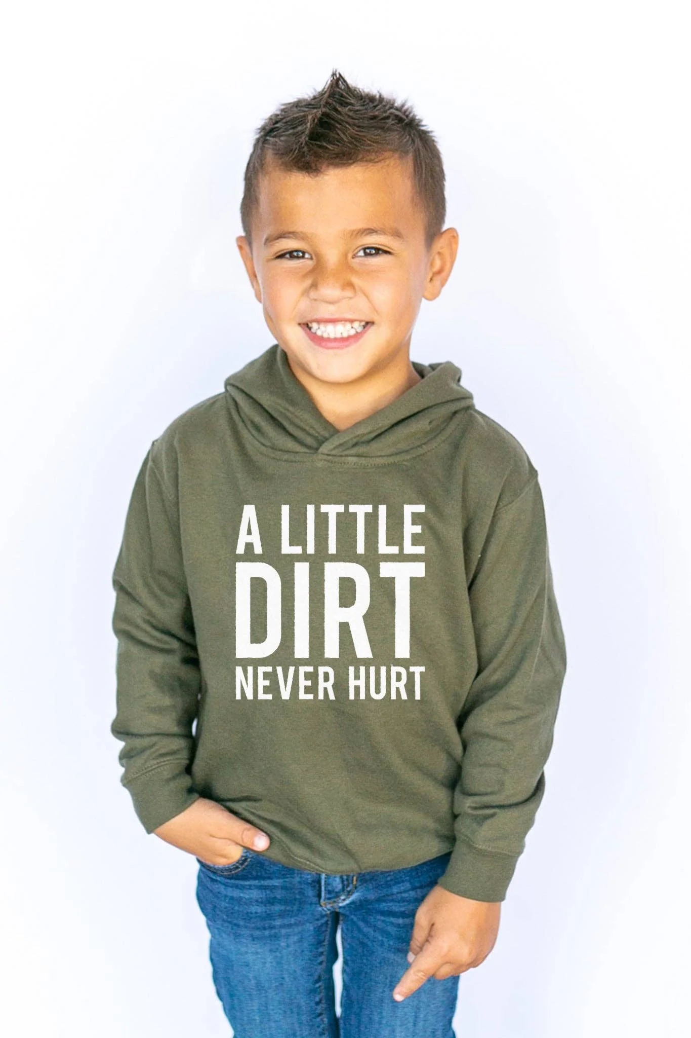 A Little Dirt Never Hurt Kids Hoodie - Eco-Friendly