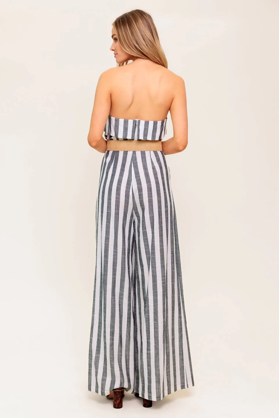 A striped woven jumpsuit - IP8867-A - Image 4