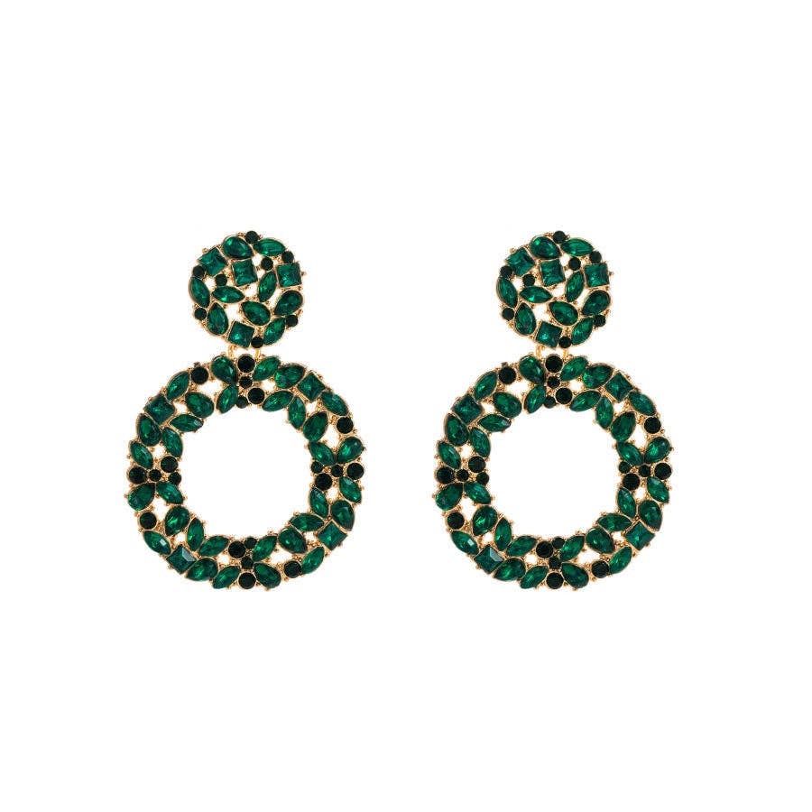 Alloy Diamond Round Full Diamond Earrings - Image 11