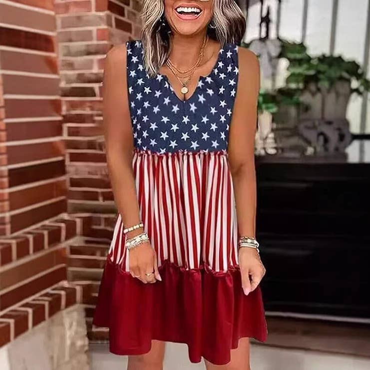 American flag print vest dress - Image 3