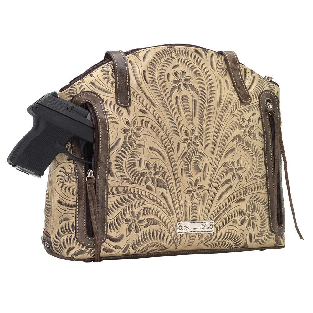 American West Annie's Secret Zip Top Half Moon Tote With Secret Compartment Style 5552365C - Image 7