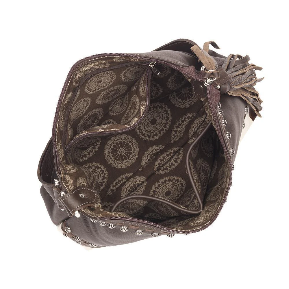 American West Wild Horses Zip Top Shoulder Bag Style 1038381 - Image 4