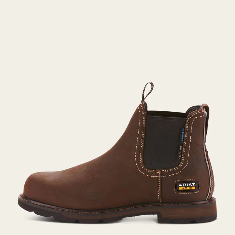 Ariat Mens Groundbreaker Chelsea Waterproof Steel Toe Work Boot Style 10024983 - Image 2