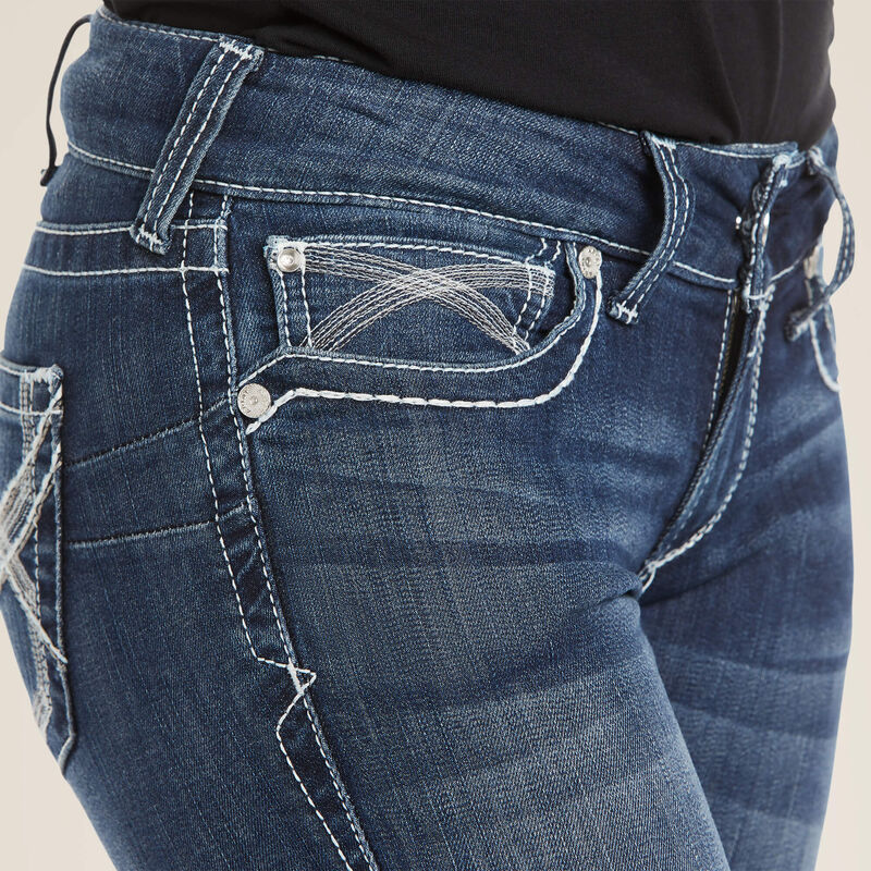 Ariat Ladies R.E.A.L. Mid Rise Stretch Ivy Stackable Straight Leg Style 10024300 - Image 3
