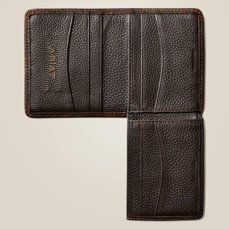MF Ariat Mens Bifold Wallet Stacked Logo Style 10040090 - Image 2