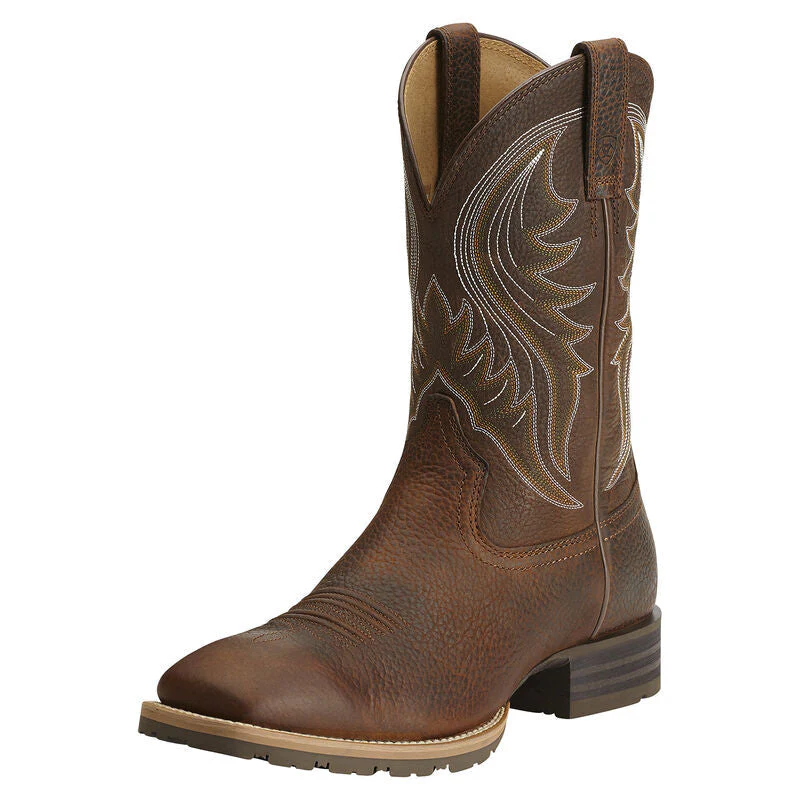 Ariat Men's Distressed Brown Hybrid Rancher Square Toe Cowboy Boots Style 10023175 - Image 3