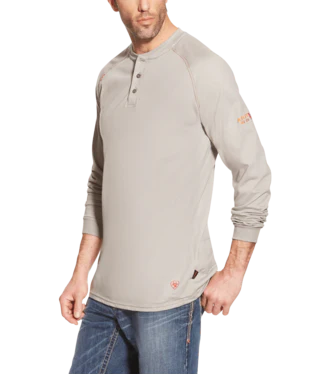 Ariat Mens FR Henley Top Long Sleeve T-Shirt Style 10013519 - Image 2