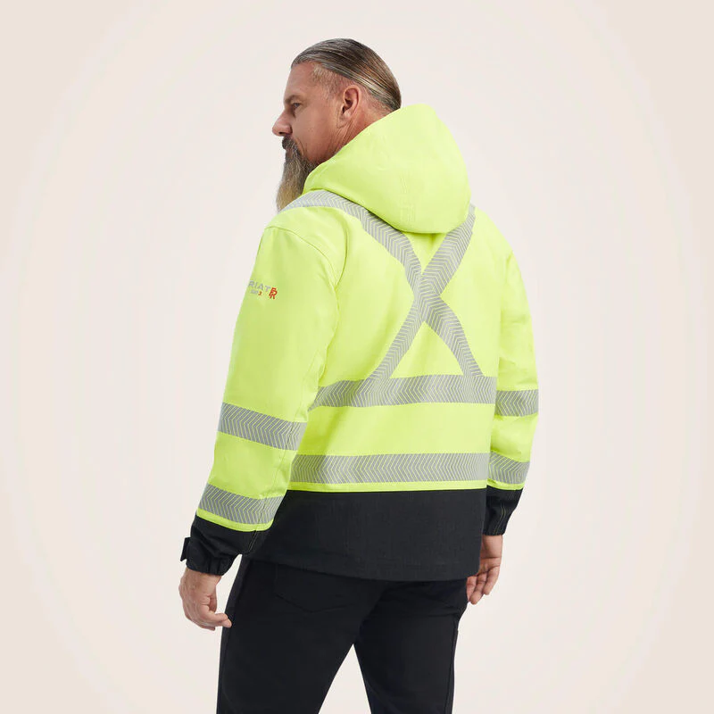 Ariat Mens FR Hi-Vis Hooded Waterproof Jacket Style 10041788 - Image 2