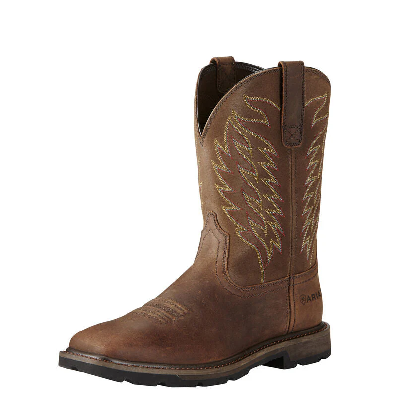 Ariat Men's Groundbreaker Square Toe Western Work Boots Style 10020059 - Image 4