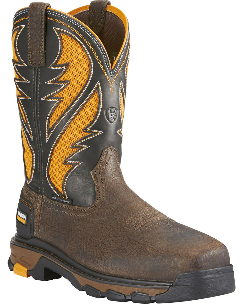 Ariat Men's Intrepid VentTEK Comp Toe Pull-On Safety Work Boots Style 10020072 - Image 3