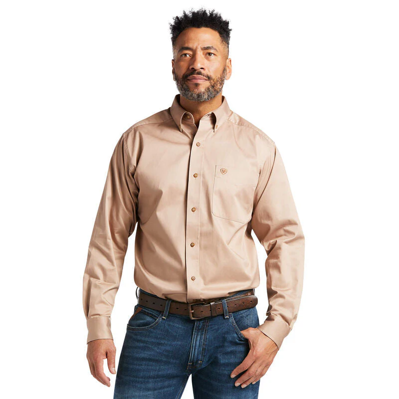 Ariat Mens L/S Solid Twill Classic Fit Shirt Style 10000505 - Image 2