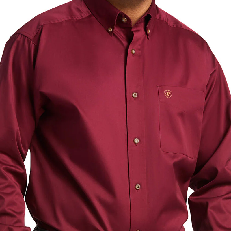 Ariat Mens L/S Solid Twill Classic Fit Shirt Style 10012635 - Image 6