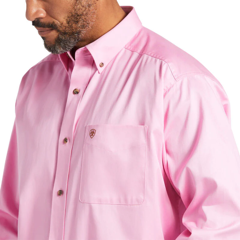 Ariat Mens L/S Solid Twill Classic Fit Shirt Style 10016692 - Image 3