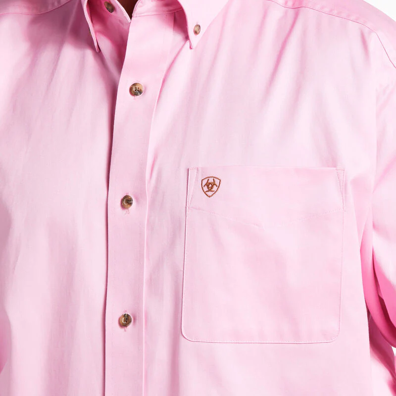 Ariat Mens L/S Solid Twill Classic Fit Shirt Style 10016692 - Image 4