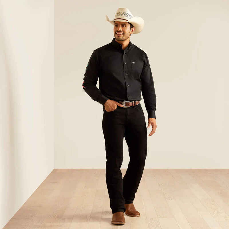 Ariat Mens Team Logo Twill Fitted Shirt Style 10038914 - Image 3