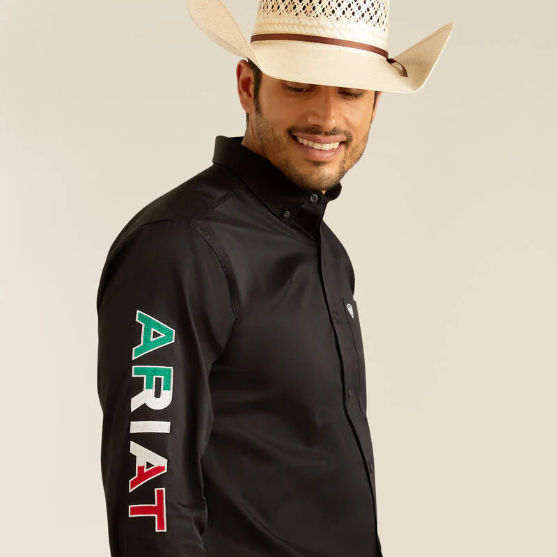 Ariat Mens Team Logo Twill Fitted Shirt Style 10038914 - Image 4