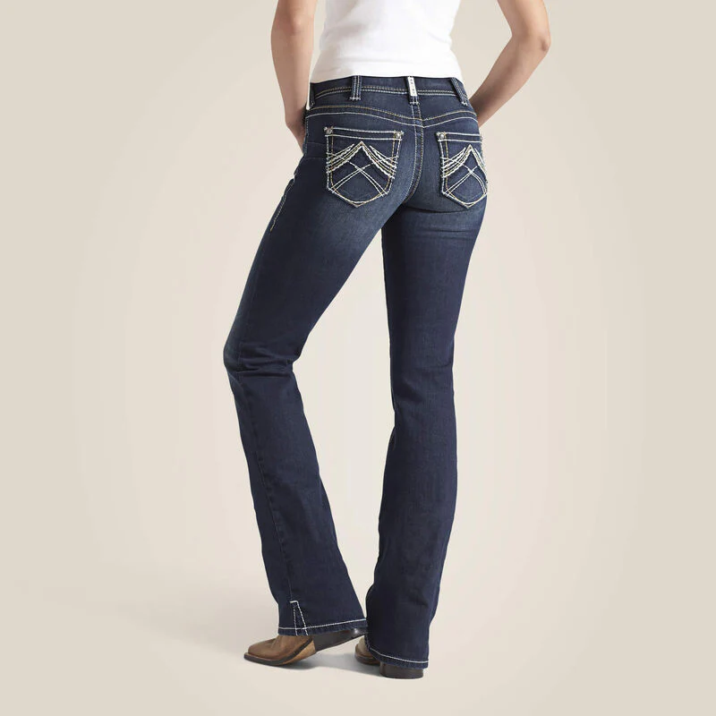 Ariat R.E.A.L. Mid Rise Stretch Whipstitch Boot Cut Jean Style 10014022 - Image 2