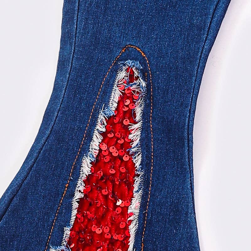 Baby Girls Sequin Flare Jeans - Image 2