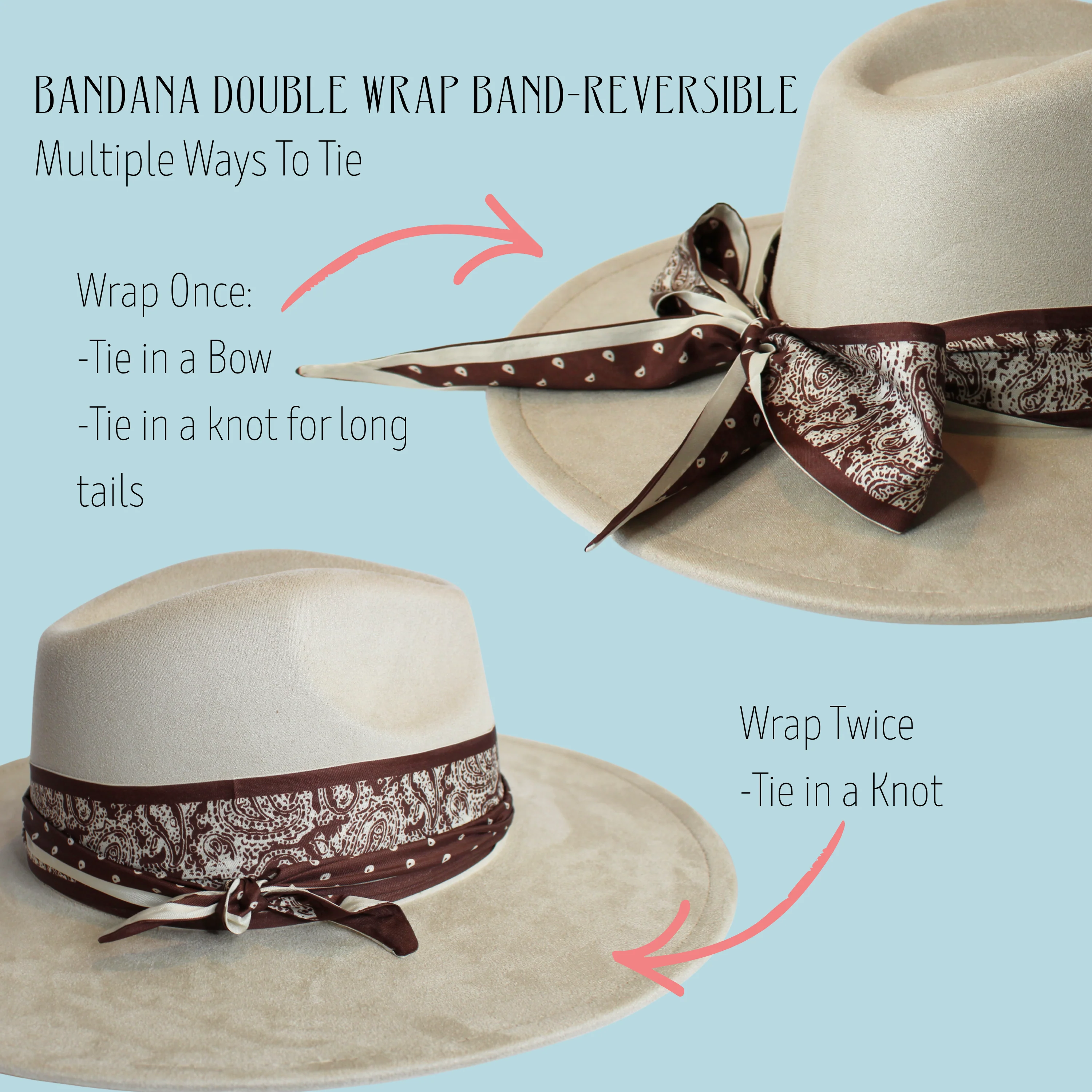 Bandana Double Wrap Reversible Hat Bands - Image 3