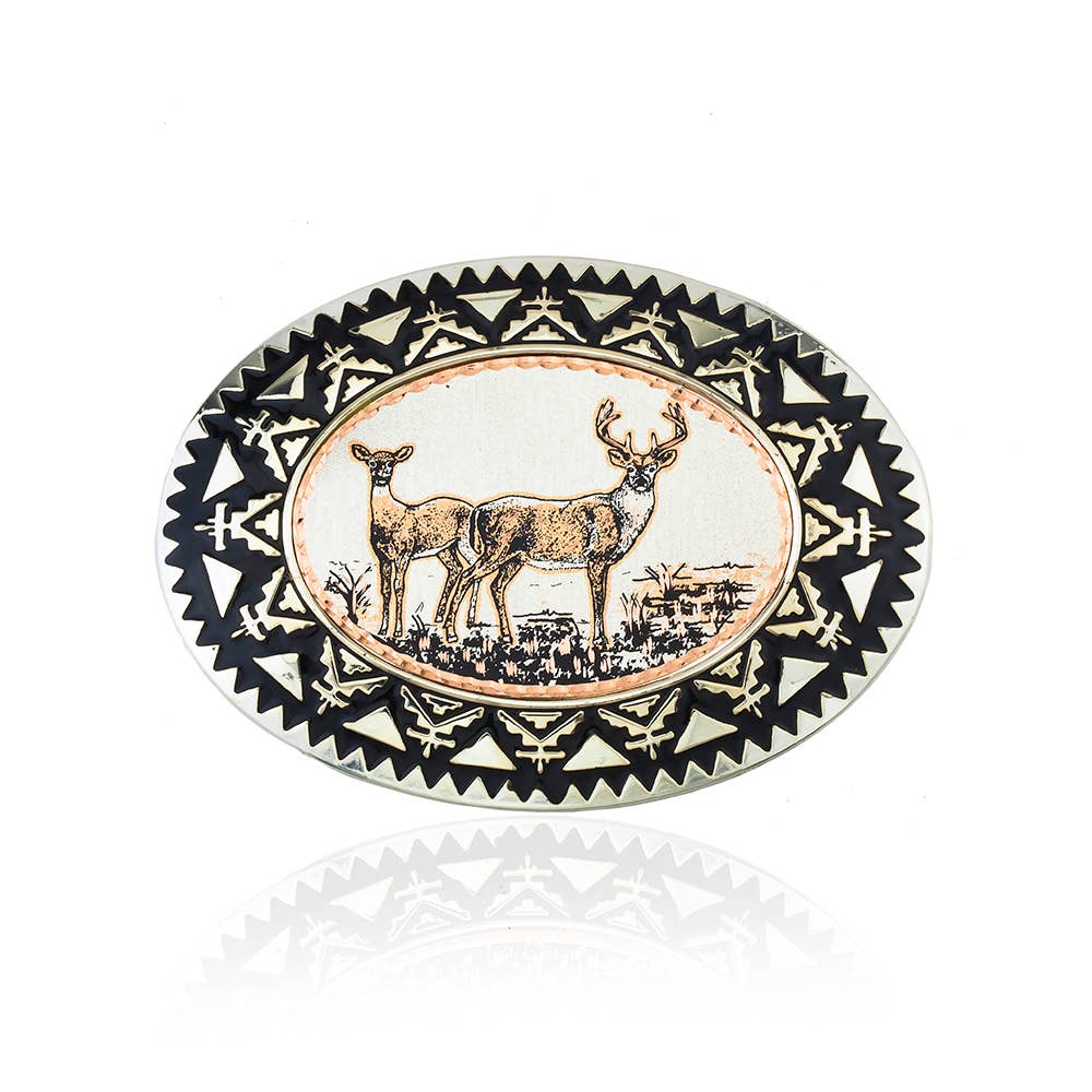 BB 24  Deer Western Belt Buckles