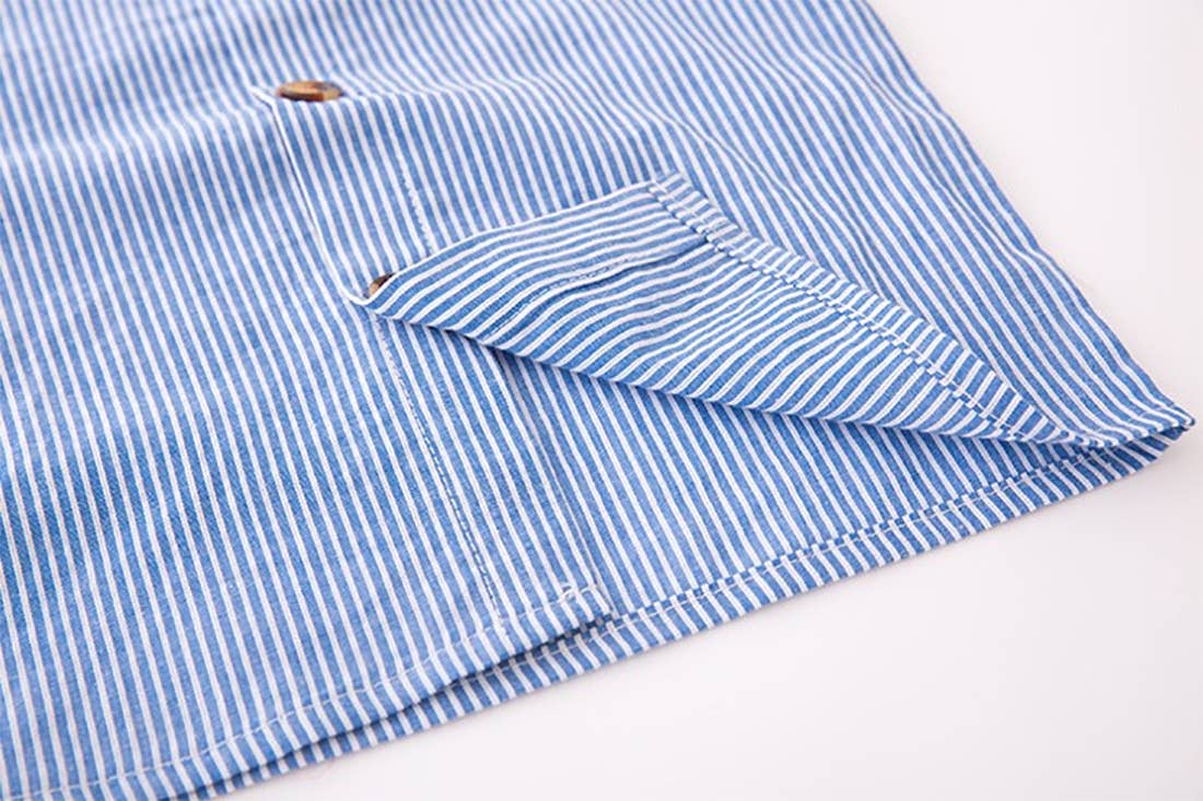 Blue Striped Shirt, Shorts, Suspenders 3-Piece Baby Outfit - Image 8