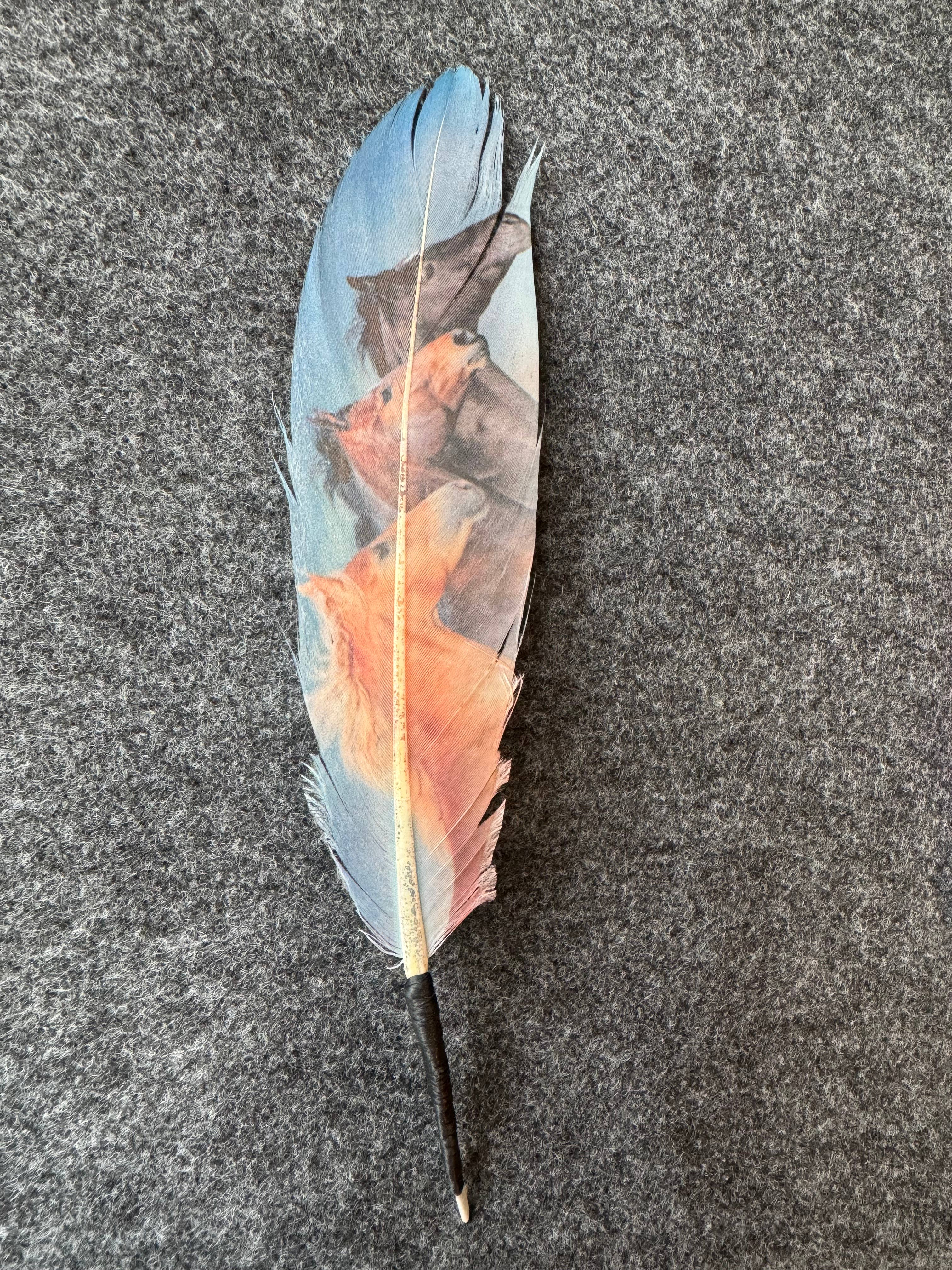 Blue Wild Horses Hat Feather - Western Hat Accessory - Image 4