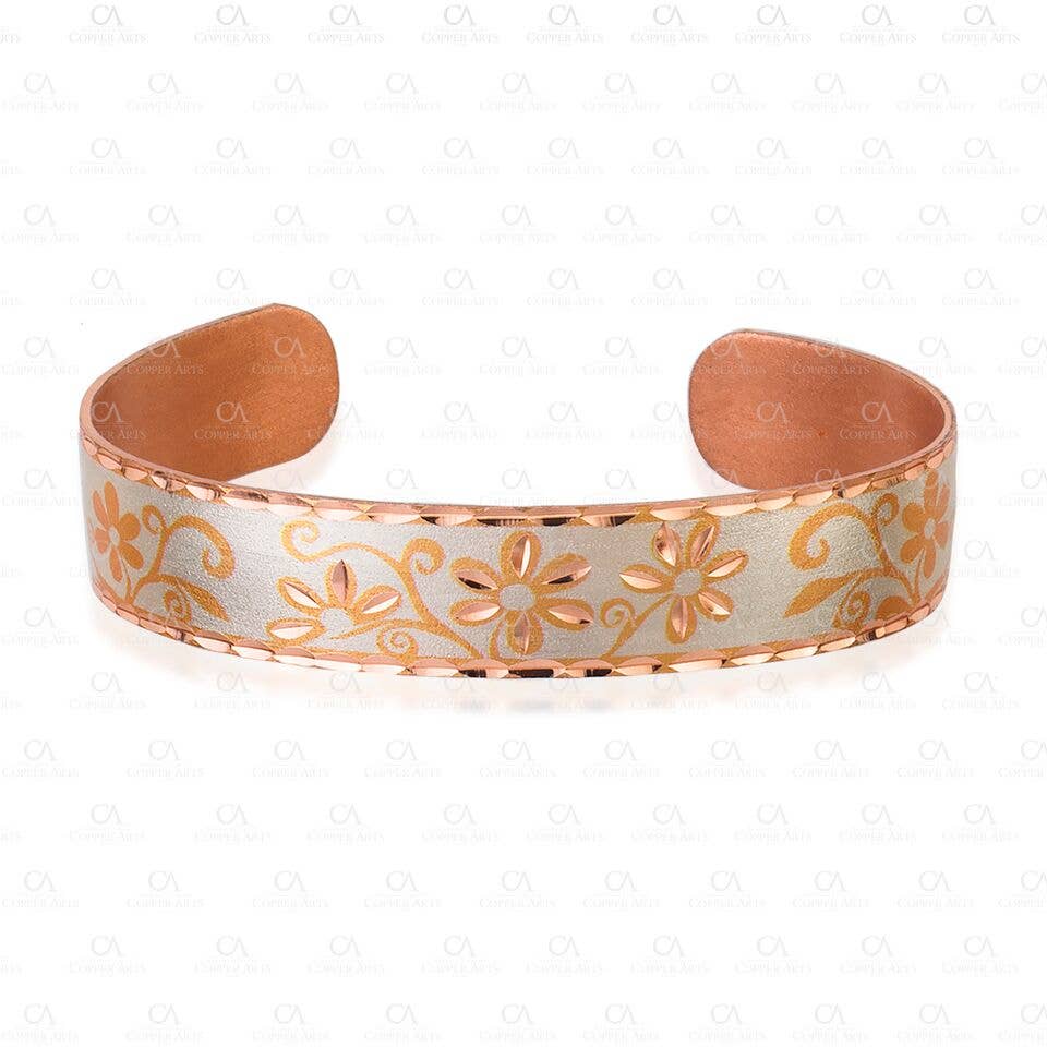 BNS 09SP Silver flower Narrow Design Bracelet - Image 3