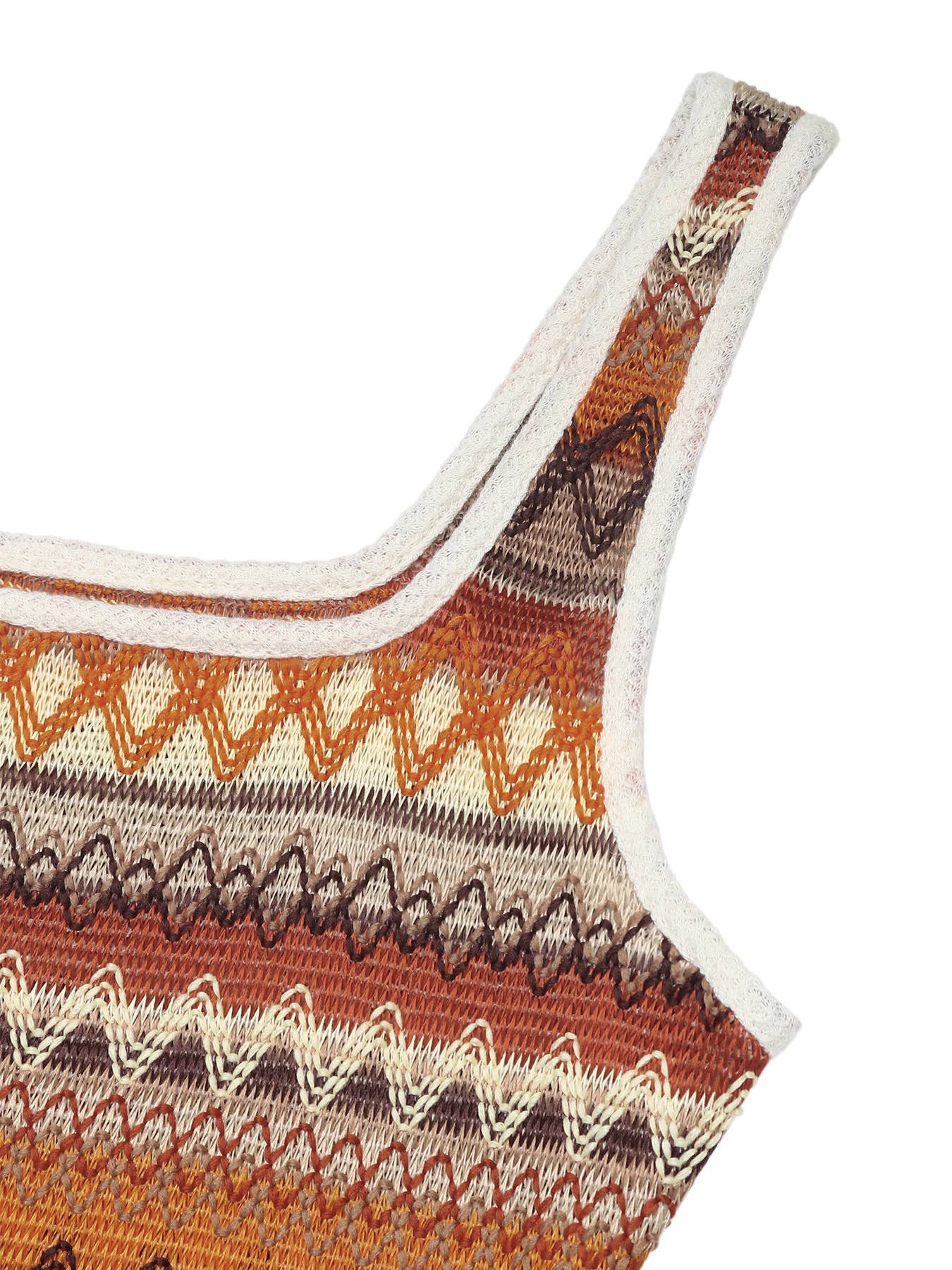 Bohemian Striped Resort Square-Neck Dress - Image 8