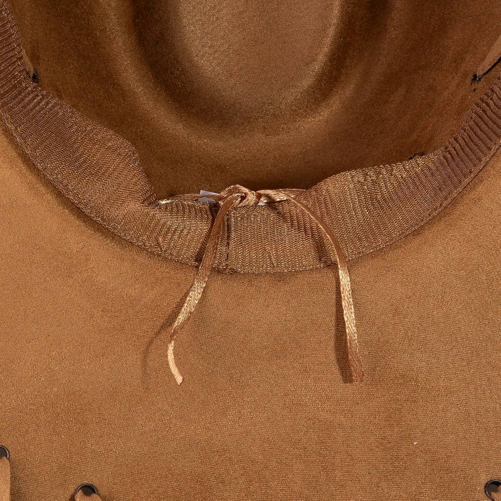 Braided Brim Faux Suede Cowboy Hat - Image 5