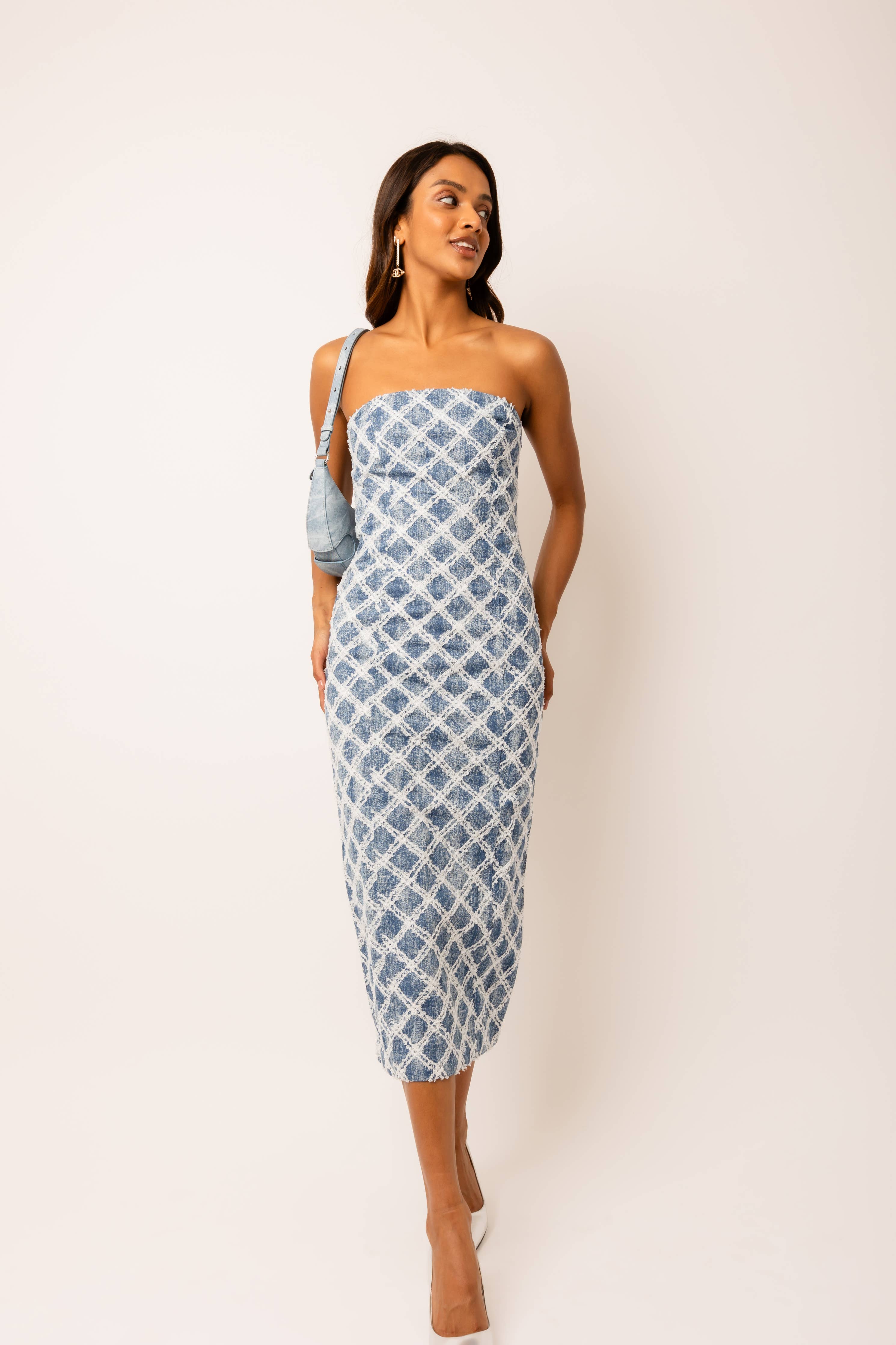Bronte Denim Bandeau Dress