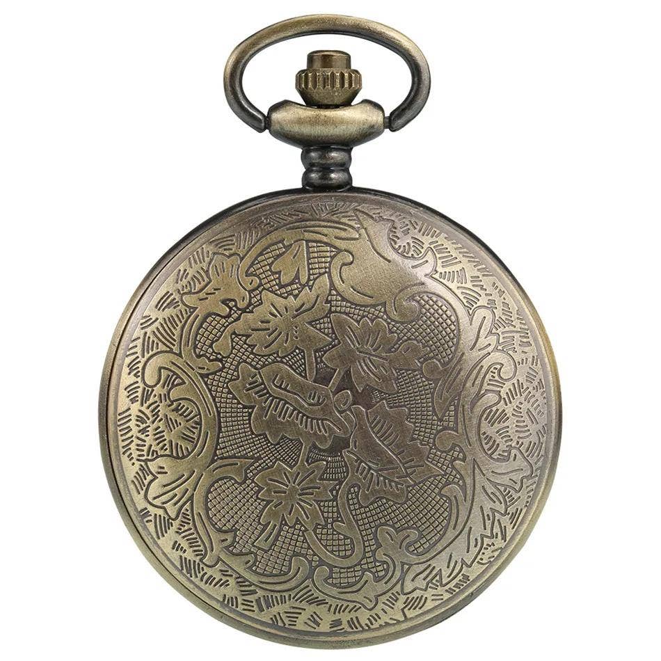 Bronze Cowboy Display Necklace Quartz Pocket Watch - Image 4