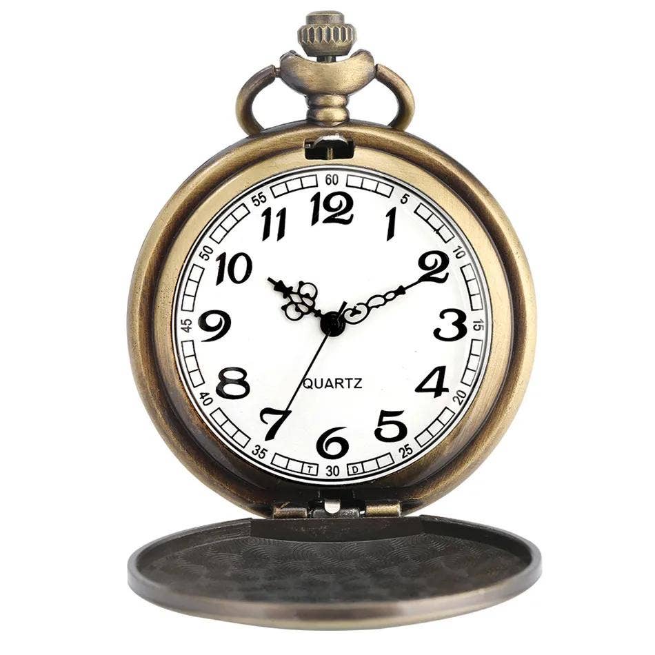 Bronze Cowboy Display Necklace Quartz Pocket Watch - Image 5