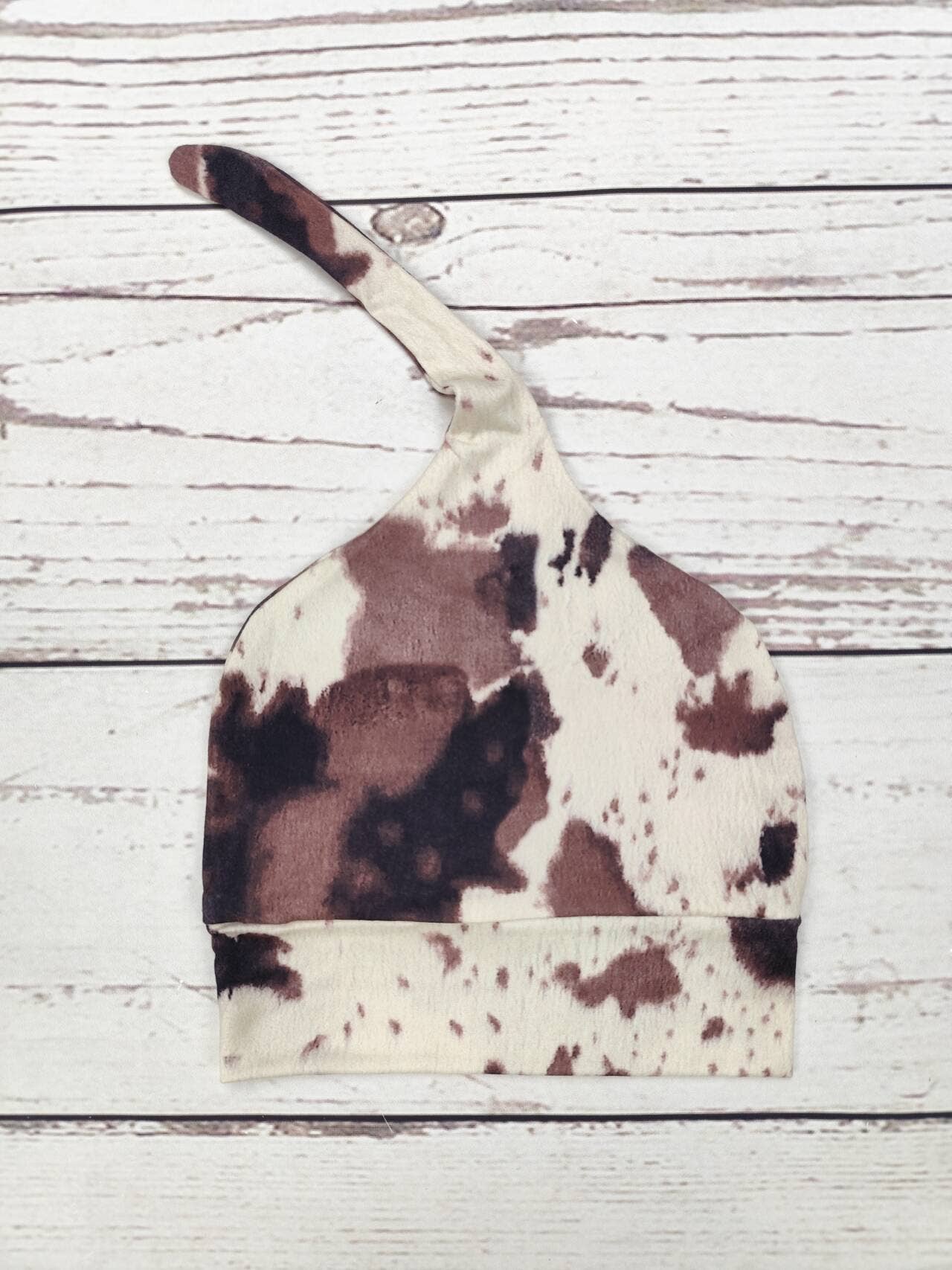Brown Cows Printed Infant Babygown With Hat - Image 3