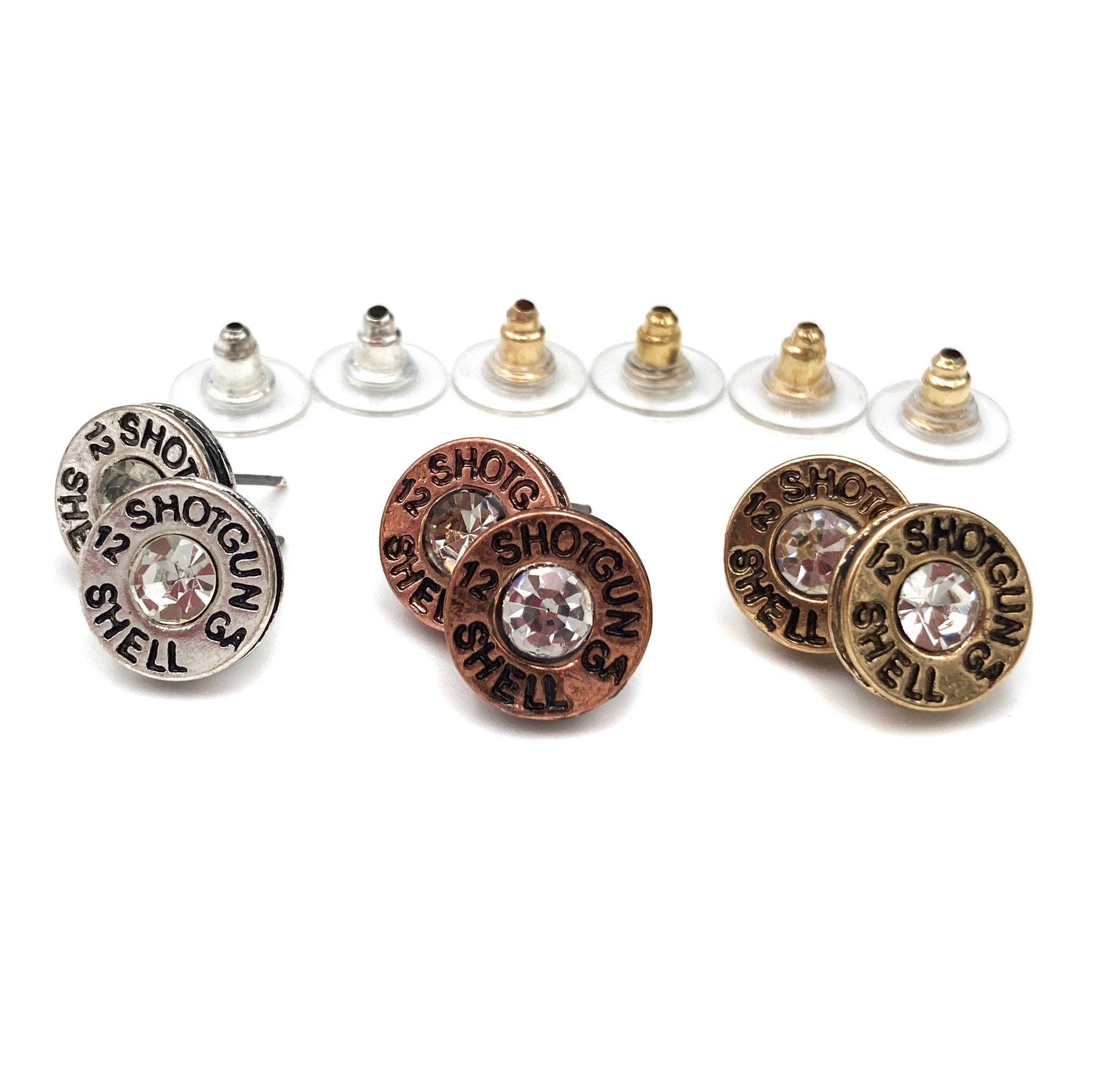 Bullet Shell Rhinestone Western Earring - Image 2