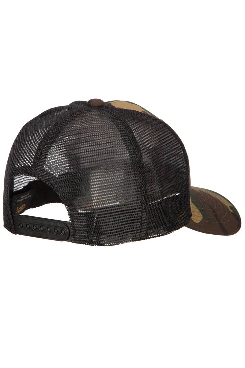 Camouflage Print Curved Bill Snapback Trucker Hat - Image 8