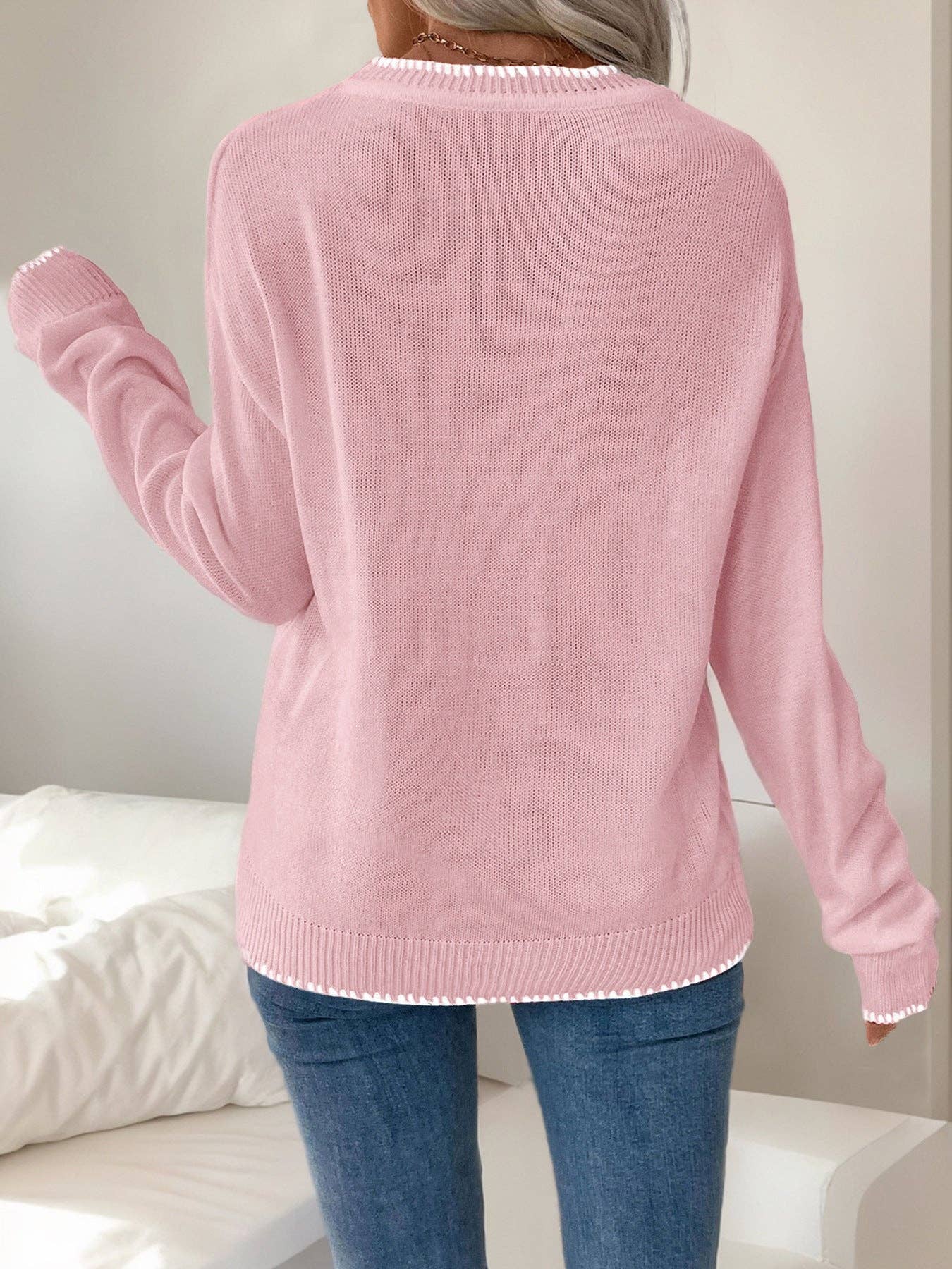 Christmas/Valentine’s Day Bow Knit Sweater Holiday Pullover - Image 13
