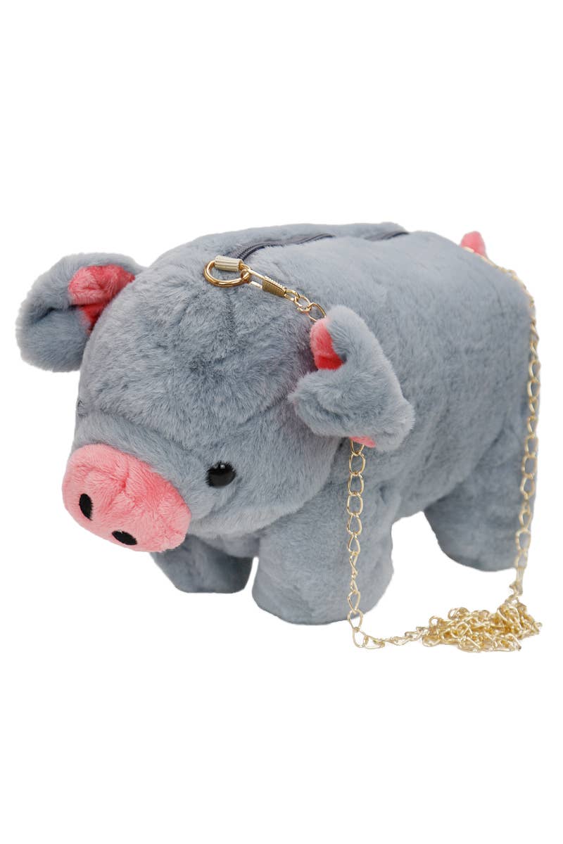 Chubby Piggy Fluffy Faux Fur Crossbody Purse Bag - Image 7