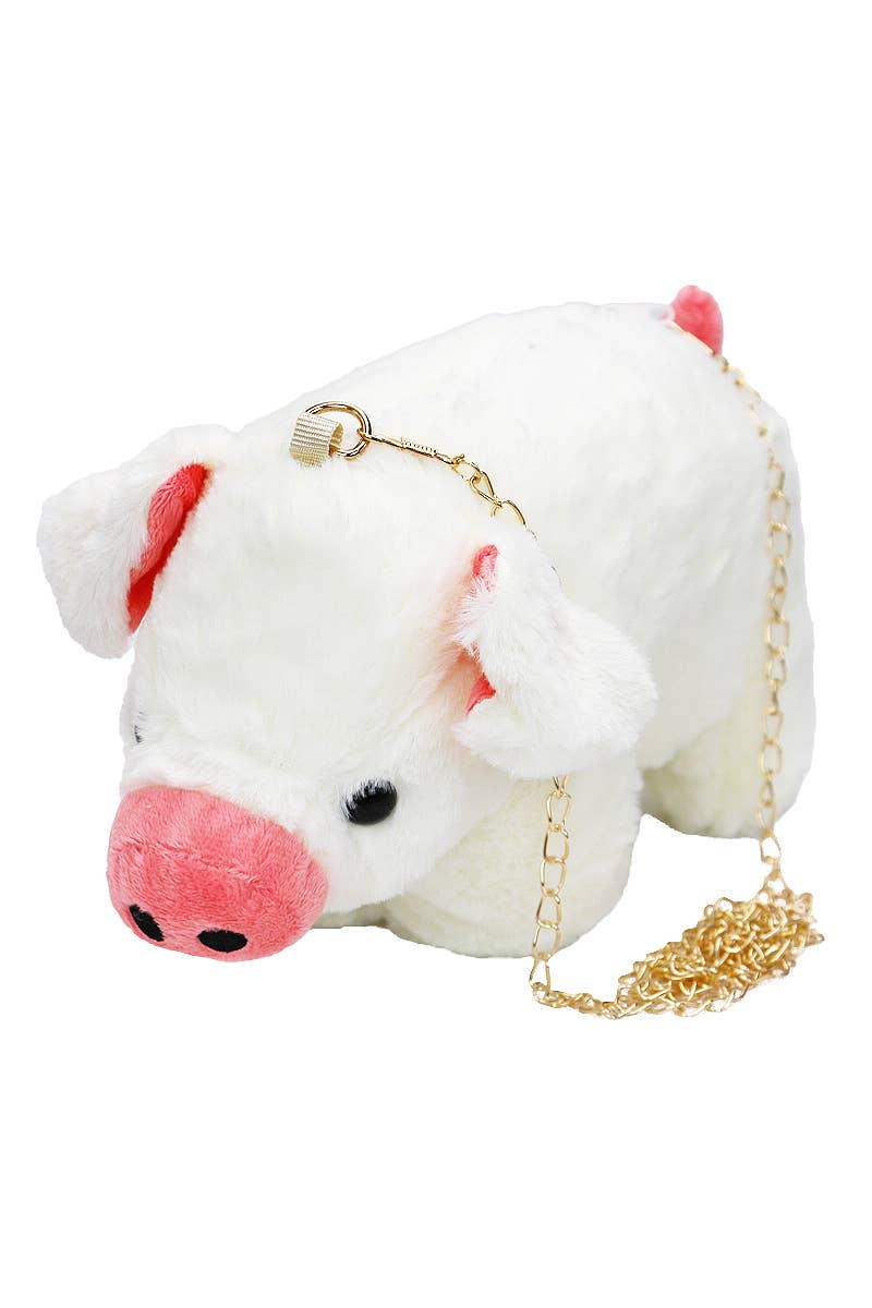 Chubby Piggy Fluffy Faux Fur Crossbody Purse Bag - Image 8