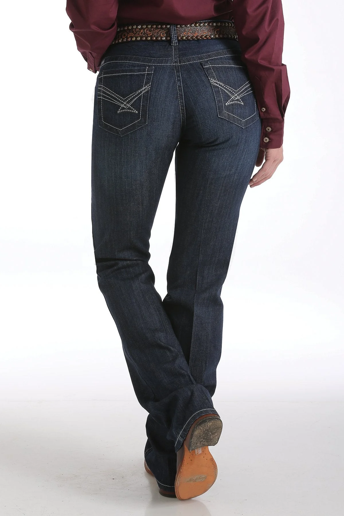 Cinch Ladies Ada Relaxed Fit Dark Stonewash Jeans Style MJ80252072 - Image 3